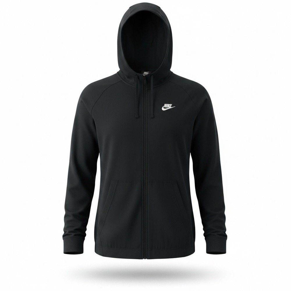 NIKE Hoodie Mens M Black Full Zip Fleece Standard Fit 861754 010 NWT